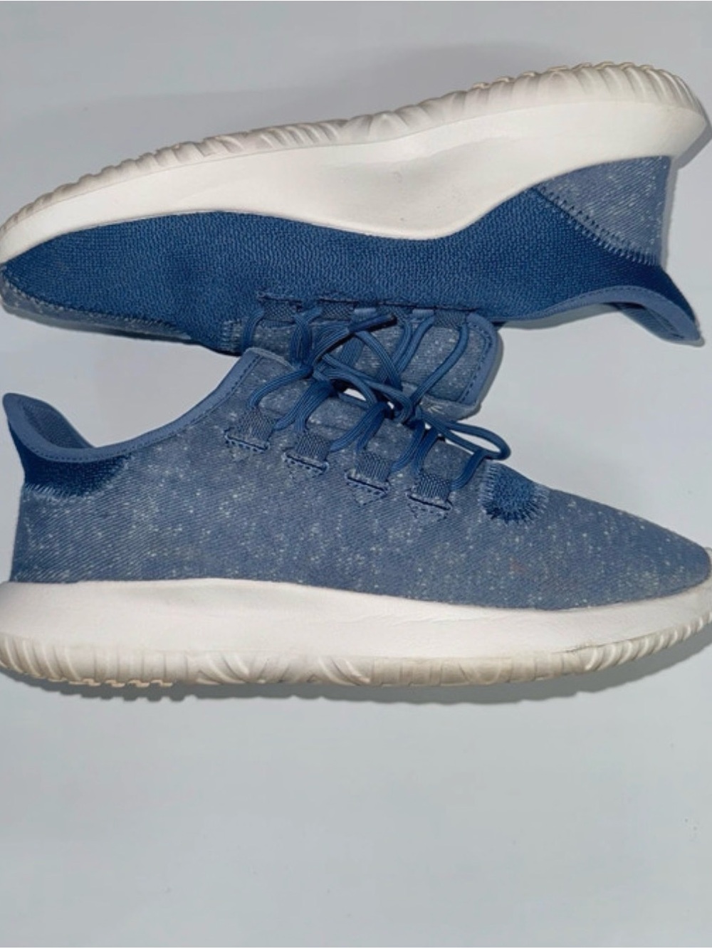 adidas Kids Blue Knit Slip-On Sneakers with White Sole